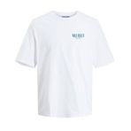 Jack & Jones Joroutdoor Tee Ss Crew Neck TG LN Parlak Beyaz Baskı Maui Plajı Erkek T-shirt