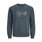 Jack & Jones Jorsilverlake Sweat Crew Neck LN Koyu Yeşil Erkek Sweatshirt