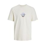 Jack & Jones Jorvalencia Chest Tee SS Crew Neck Krem Rengi Erkek T-shirt