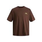 Jack & Jones Jorvilleraybright Tee Ss Crew Neck LN Kahverengi Çikolata Kahverengi Polo Erkek T-shirt