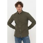 JACK & JONES JPRBLUBROOK MELANGE SHIRT L/S Erkek Gömlek, Koyu Yağ Yeşili, S