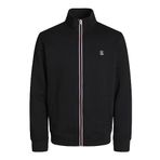 Jack & Jones Jprblurubber Sweat Zip Cardigan Prau23 Siyah Erkek Sweatshirt