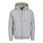 Jack & Jones Jprblushield Teddy Sweat Zip SG SN Açık Gri Erkek Sweatshirt