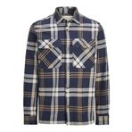 JACK & JONES JPRRAYMOND MELANGE CHECK LS OVERSHIRT SN Erkek Gömlek, Gece Mavisi, S