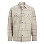 JACK & JONES JPRRAYMOND MELANGE CHECK LS OVERSHIRT SN Erkek Gömlek, Kaşmir Rengi, L