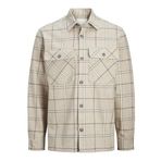 JACK & JONES JPRRAYMOND MELANGE CHECK LS OVERSHIRT SN Erkek Gömlek, Kaşmir Rengi, XL