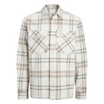 JACK & JONES JPRRAYMOND MELANGE CHECK LS OVERSHIRT SN Erkek Gömlek, Kirli Beyaz, M