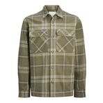 JACK & JONES JPRRAYMOND MELANGE CHECK LS OVERSHIRT SN Erkek Gömlek, Koyu Bej, M