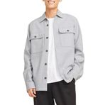 JACK & JONES JPRRAYMOND MELANGE SOLID LS OVERSHIRT SN Erkek Gömlek, Açık Gri Melanj, M
