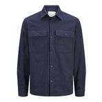 JACK & JONES JPRRAYMOND MELANGE SOLID LS OVERSHIRT SN Erkek Gömlek, Koyu Mavi, L