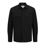 JACK & JONES JPRRAYMOND MELANGE SOLID LS OVERSHIRT SN Erkek Gömlek, Siyah, XL
