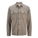 JACK & JONES JPRRAYMOND MELANGE SOLID LS OVERSHIRT SN Erkek Gömlek, Vizon, L