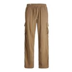 Jack & Jones Jpstbill Jjnate Linen Blend Cargo Jog SN Kahverengi Erkek Kargo Pantolon