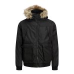 Jack & Jones Jwhgreat Padded Fur Bomber Erkek Siyah Mont - 12217733