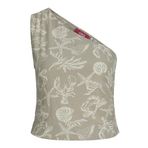 Jack & Jones Jxannika One Should Mat Gri Linen Blend Top WVN Kadın T-shirt