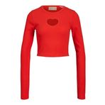 Jack & Jones Jxfillipa LS STR Rib Tee VT JRS Kırmızı Kadın T-shirt