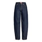 JACK & JONES JXFUJI IVY BARREL MW JEANS R295 DNM Kadın Jean Dark Blue Denim 26/32