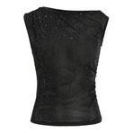 JACK & JONES JXHOLLY SL ASYM GLITTER TOP JRS Kadın Tişört Black Detail:Glitter S