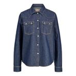 JACK & JONES JXJULES LS DENIM SHIRT DNM LN Kadın Gömlek Dark Blue Denim L