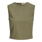 Jack & Jones Jxkaia Seersucker Koyu Yeşil Top WVN Kadın T-shirt