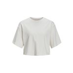 Jack & Jones Jxlinie SS Loose Crop Tee SWT Vanilya Rengi Kadın T-shirt