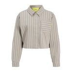 JACK & JONES JXMADDY RLX OVERSHIRT PNT Kadın Gömlek Vintage Khaki Stripes:Vanilla Ice M