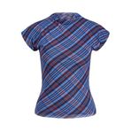 JACK & JONES JXMINNA MESH SS HIGH NECK TOP WVN Kadın Tişört Blue Ice Checks:Carbernet L