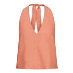 Jack & Jones Jxocean Linen Blend Halterneck TOP WVN Şeftali Pembesi Kadın T-shirt