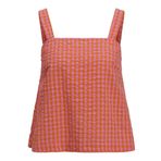 JACK & JONES JXPETRA SEERSUCKER SL TOP WVN Kadın Tişört Persimmon Orange Checks:Morning Glory XS