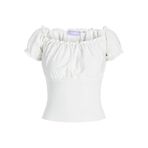 JACK & JONES Jxrosey Off Shoulder Top Jrs T-Shirt, S, 12281145, Blanc de Blanc, Kadın