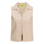 JACK & JONES JXSELMA BRODERIE ANGLAISE ZIP TOP WVN Kadın Tişört Fog M