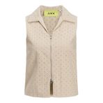 JACK & JONES JXSELMA BRODERIE ANGLAISE ZIP TOP WVN Kadın Tişört Fog S