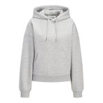 JACK & JONES JXSTUDIO VESTERBRO LS RLX HOOD SWT NOOS Kadın Sweatshirt Light Grey Melange Print:BRIGHT WHITE JJXX STUDIO L