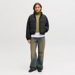 Jack & Jones Kadin Dik Yaka Puffer Mont - Tracy - XS - 001-Siyah