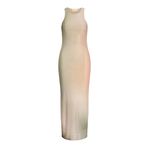 JACK & JONES Kadın JJXX JXELINA SL SLIM LONG MESH DRESS WVN Elbise, Mulch AOP:small blur print, M