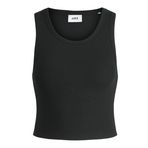 JACK & JONES Kadın JJXX JXFALLON STR SL RIB TOP JRS NOOS Tişört, Black , L