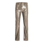 JACK & JONES Kadın JJXX JXKENYA HW STRAIGHT FAUX LEAT PANT NOOS Pantolon, Brindle Detail:SHINY, S
