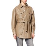 JACK & JONES Kadın Jjxx Jxluna Faux Leather Overshirt Noos Ceket,Brindle/Detail:matte,S