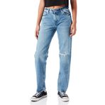 JACK & JONES Kadın JJXX JXSEOUL STRAIGHT MW CR3008 Kot Pantolon, Light Blue Denim, 29/32