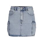 JACK & JONES Kadın JXIRIS MINI HW CARGO SKIRT DNM Mini Etek Açık Mavi Denim S