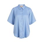 JACK & JONES Kadın JXLINK SATIN SS SHIRT WVN Gömlek Mavi M