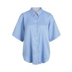 JACK & JONES Kadın JXLINK SATIN SS SHIRT WVN Gömlek Mavi S