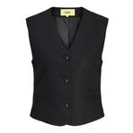 JACK & JONES Kadın JXMARY LINEN WAISTCOAT TLR Dikim Yelek Siyah M