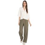 JACK & JONES Kadın JXPOPPY LINEN HW PANT PNT Pantolon, Dusty Olive, M
