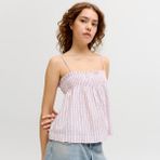 Jack & Jones Kadin Kare Yaka Kolsuz Bluz - Zoe - 002-Pembe - XS