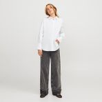 Jack & Jones Kadin Sirt Dekolteli Çizgili Gömlek - Magna - 001-Beyaz - XS