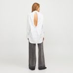 Jack & Jones Kadin Sirt Dekolteli Çizgili Gömlek - Magna - 001-Beyaz