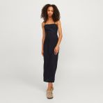 Jack & Jones Kadin Sirt Dekolteli Keten Karisimli Elbise - Agnes - 000-Siyah