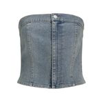 JACK & JONES Kadın Tişört JXTINGA SLIM DENIM TOP DNM, Medium Blue Denim, L