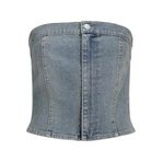 JACK & JONES Kadın Tişört JXTINGA SLIM DENIM TOP DNM, Medium Blue Denim, M